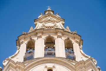 Fototapeta premium detail of the facade of the cathedral of Ragusa Ibla in Sicily