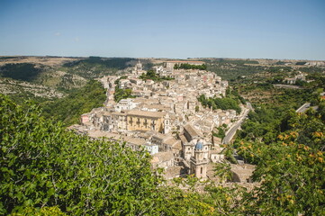 view of the city of Ragusa Ibla in Sicily