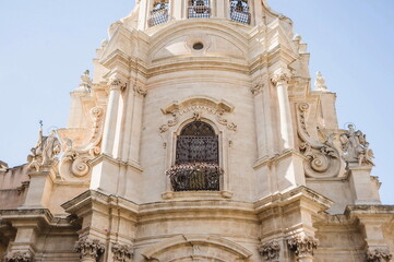 the facade of cathedral of Ragusa Ibla in Sicily