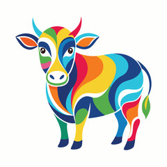 Cow colourful logo