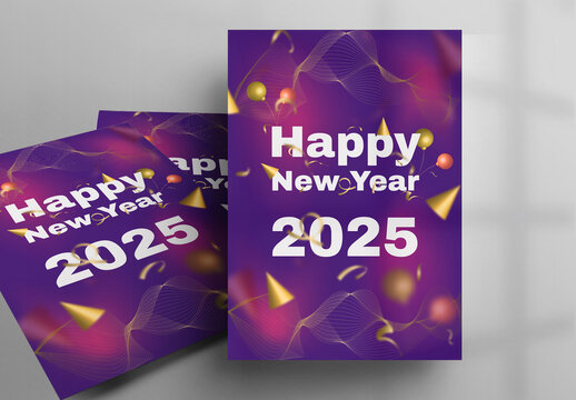 Happy New Year Invitation Card Design
