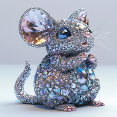 Fototapeta premium A Dazzling Diamond Mouse Posing for a Portrait.