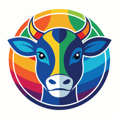 Cow colourful logo