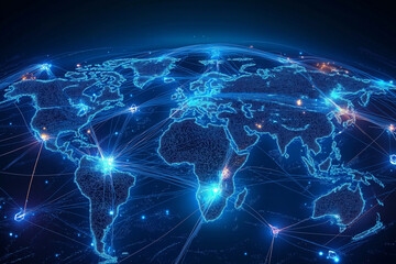 computational images in a giant concept matrix and map technology infographic. the world connected through the internet and data.