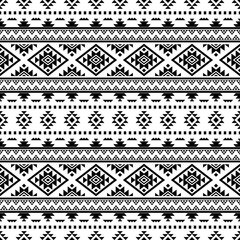 Ancient echoes Aztec geometric abstract seamless patterns southwest Navajo Native American tribal ethnic modern black and white for textile printing