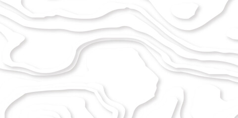 Abstract White Paper cut background. Modern 3d Paper cut background. Geometric map relief texture with curved layers and shadow. Topographic canyon