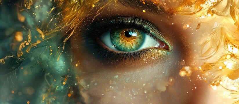 Beautiful Fantasy Eye Face Art Portrait Of A Beautiful Woman