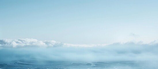 Obraz premium Shallow Focus Of A Wintery North Sea Showing Inbound Fog On A Cold Morning