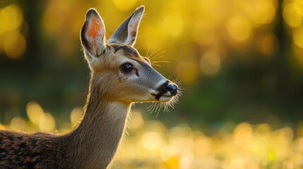 Obraz premium Small Female Dear Looking To The Side