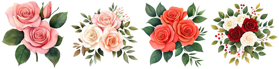 Fototapeta premium A vibrant display of floral roses in various colors, arranged beautifully against a black background, showcasing nature's elegance.