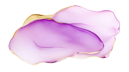 Purple and lilac paint stains isolated on white or transparent background, png clipart, design element