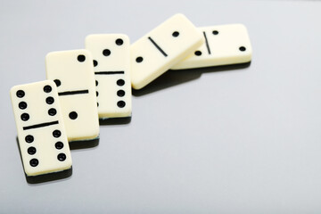 Dominoes on black background