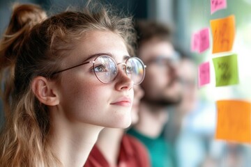 Young Employees Engaged in Creative Brainstorming Session