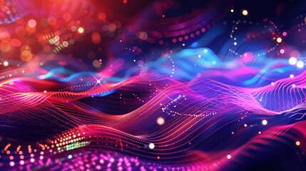 Abstract Digital Landscape with Vibrant Hues