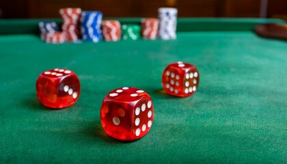 The moment before a dice rolling from a table comes to a stop