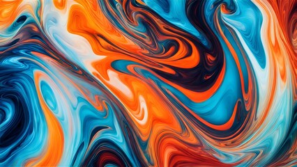 Obraz premium Endless Waves of Colorful Swirls and Abstract Fluid Forms, Uniting Energetic Strokes and Soft Blends of Warmth and Coolness to Create a Visual Symphony of Motion (15)