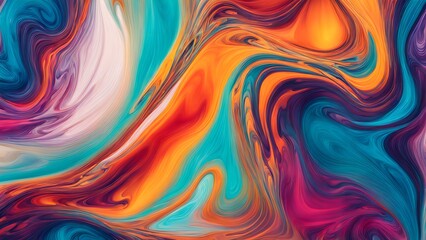 Obraz premium Endless Waves of Colorful Swirls and Abstract Fluid Forms, Uniting Energetic Strokes and Soft Blends of Warmth and Coolness to Create a Visual Symphony of Motion (16)