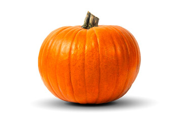 citrouille d'halloween, jack-o-lantern entière - fond transparent avec ombre