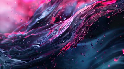 Abstract Water Splash - Pink and Blue Liquid Texture