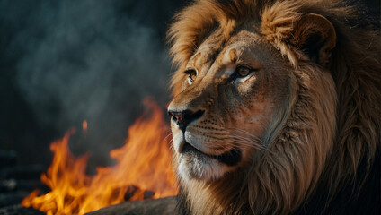 Fototapeta premium Close up view of a Lion, portrait
