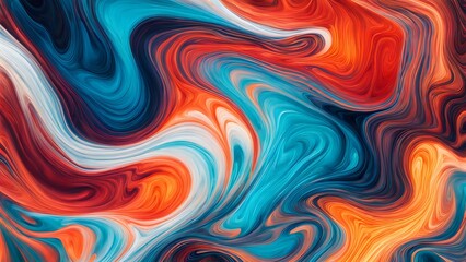 Obraz premium Endless Waves of Colorful Swirls and Abstract Fluid Forms, Uniting Energetic Strokes and Soft Blends of Warmth and Coolness to Create a Visual Symphony of Motion (77)