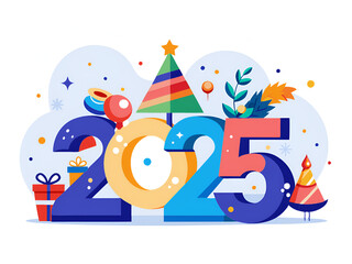 Fototapeta premium Happy New Year 2025 My the coming year be filled with joy, prosperity, and endless possibilities. I hope 2025 brings you peace, happiness, and all your heart desires.