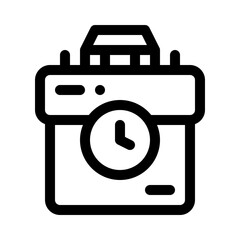 Briefcase with Time Limit Symbol line icon