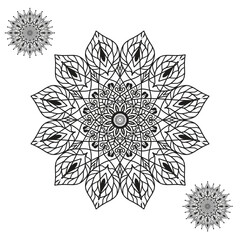 Mandala pattern colored background. Vector illustration,Mandala Line Drawing Design,Ornamental mandala with golden color arabesque floral pattern islamic east style