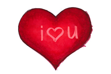 Rotes Herz vor weissem Hintergrund