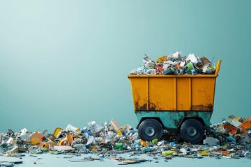 Waste Management: Overflowing Dumpster and Litter - A Visual Commentary on Environmental Issues