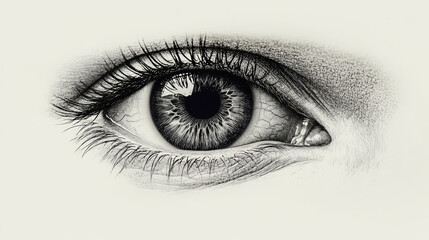 Engraved Sketch of an Eye on Human Palm - Detailed PNG Illustration