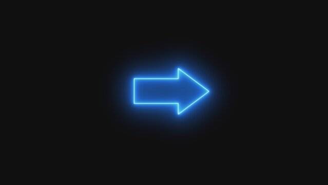recommend clip art: Bright ocher color neon light arrow pointing left. left arrow neon glow icon black background.