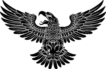 Obraz premium Bald Eagle Hawk Flying Bowling Ball Claw Mascot