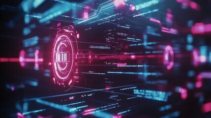 Obraz premium Futuristic Digital Interface with Vibrant Colors