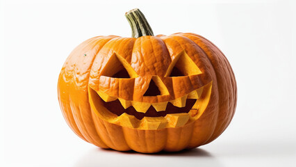 Real Jack O Lantern for Halloween on white background