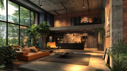 Industrial Loft Apartment with a Tropical Feel