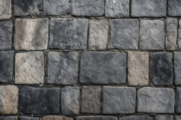 Fototapeta premium Processed collage of pavement cobble stones surface texture. Background for banner, backdrop