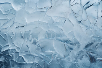Obraz premium Processed collage of blue cold cracked ice surface texture. Background for banner, backdrop