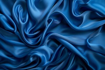 Obraz premium Photo of Blue silk fabric drapery material. Background texture for backdrops or mapping