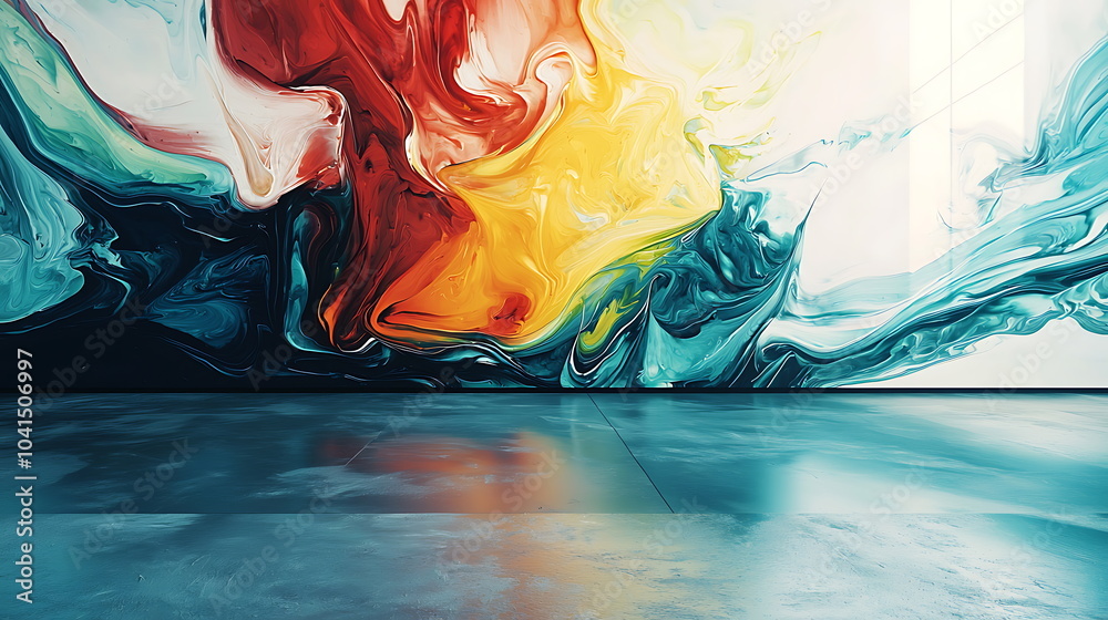 Aufkleber Exploring the luminous harmony of color a vibrant abstract journey through swirls and glossy surfaces