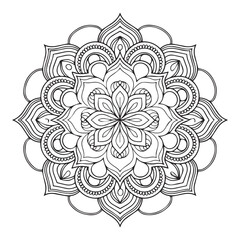 Mandala pattern colored background. Vector illustration,Mandala Line Drawing Design,Ornamental mandala with golden color arabesque floral pattern islamic east style