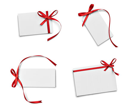 ribbon bow card note paper label gift holiday tag sign party birthday chirstmas celebration greeting collection group