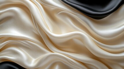 Obraz premium A black and white striped fabric with a white stripe