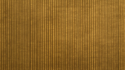 Closeup of dark yellow corduroy fabric texture, textile background, detail of striped cotton cloth