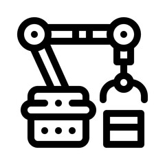 Industrial Robot Arm line icon