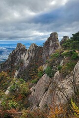 autumn landscapes. Image of autumn scenery of Dobongsan Mountain near Seoul, Korea. Hiking in Dobosan National Park. korea mountains. trekking. korean landscapes. bukhansan national park.