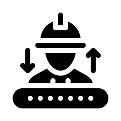Assembly Line Worker glyph icon