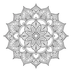 Mandala pattern colored background. Vector illustration,Mandala Line Drawing Design,Ornamental mandala with golden color arabesque floral pattern islamic east style