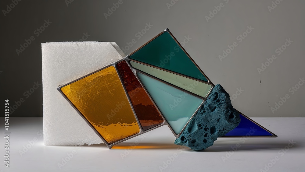 Canvas Prints Stained Glass and Rock Abstract Sculpture