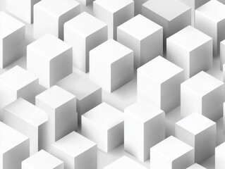 Obraz premium Abstract 3D Pattern of White Cubes with Shadows
